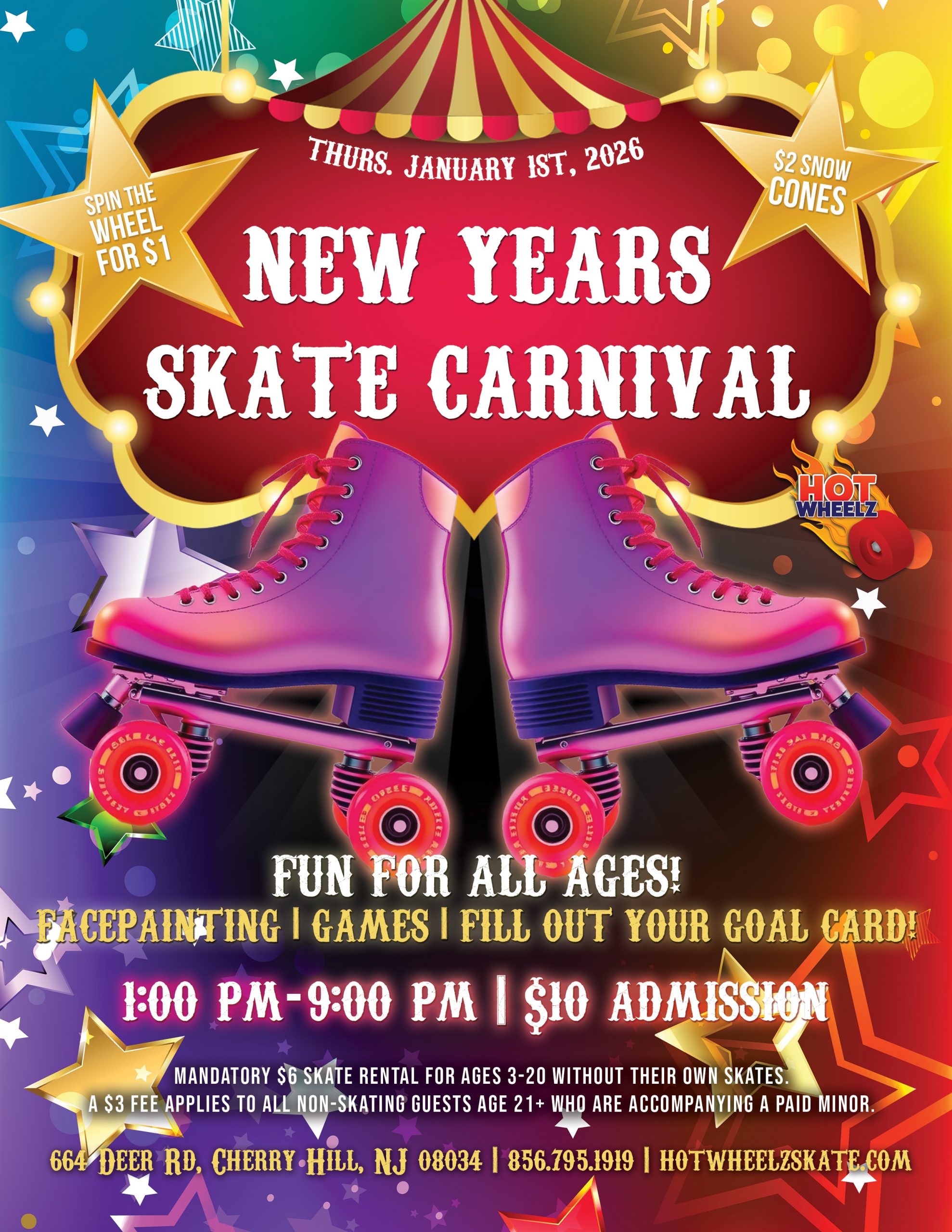 #HotWheelz #CherryHillNJ #NewYearsSkate #RollerSkating #ThingsToDoWithKidsNearMe #FamilyFunNJ #NJKids #HolidayFun #SkateCarnival #StartYourYearRolling