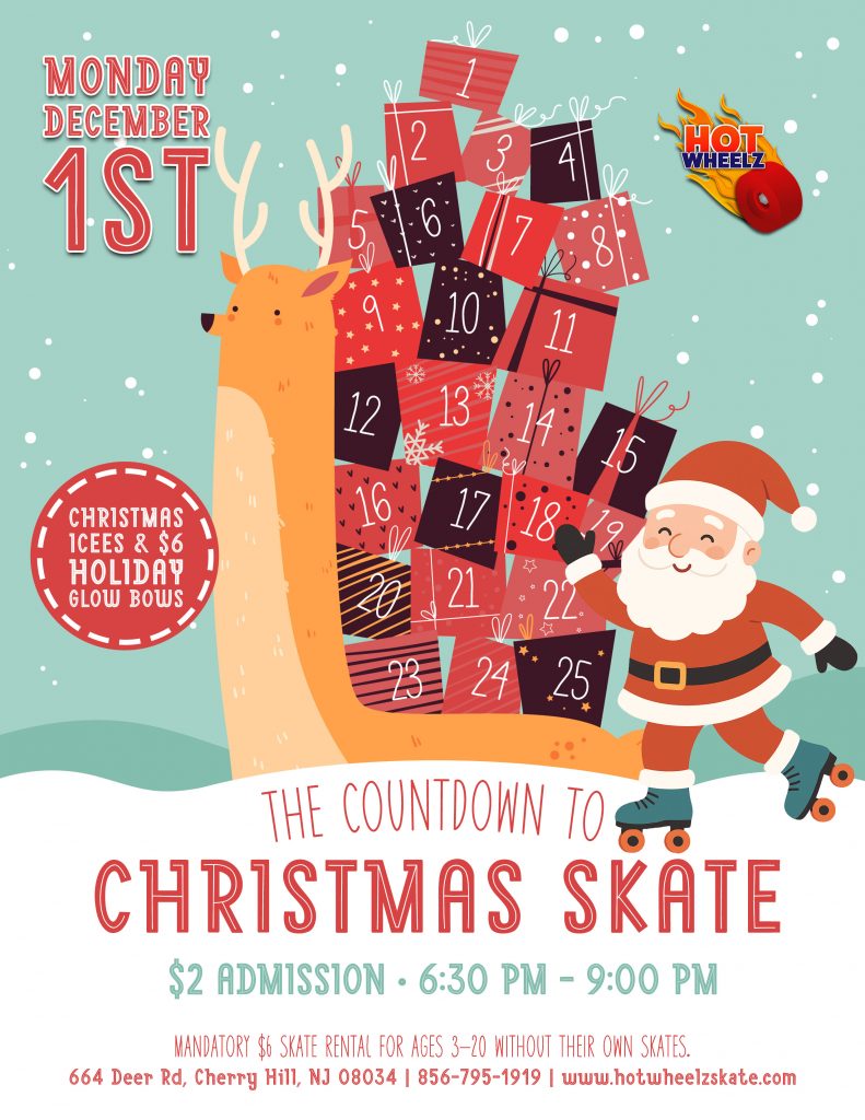 #RollerSkating #ThingsToDoWithKidsNearMe #HotWheelz #HotWheelzCherryHill #CherryHillNJ #ChristmasSkate #HolidayEventsNJ #KidsHolidayFun #FamilyFunNJ #CherryHillKids #SkateNight #SkatingParty #WinterBreakFun #NJKidsEvents #DecemberEvents