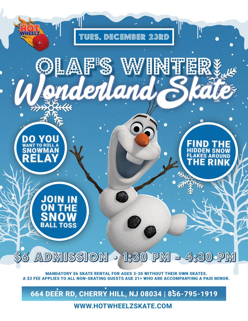 #RollerSkating #ThingsToDoWithKidsNearMe #HotWheelz #CherryHillNJ #OlafSkate #FrozenParty #WinterWonderland #KidsActivitiesNJ #FamilyFunNJ #NJEvents #CherryHillMoms #SkateNight #WinterBreakFun #NJKids #HolidayFun #LetsGoSkating #HotWheelzSkate