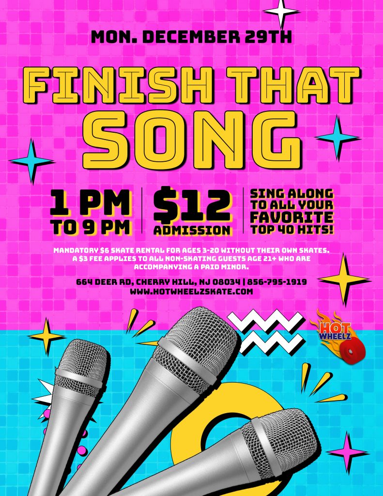 #RollerSkating #ThingsToDoWithKidsNearMe #HotWheelz #CherryHillNJ #FinishThatSong #HolidaySkate #KidsActivitiesNJ #FamilyFunNJ #CherryHillMoms #NJKidsEvents #SkateNight #WinterBreakFun #ChristmasEvents #HotWheelzSkate #LetsGoSkating